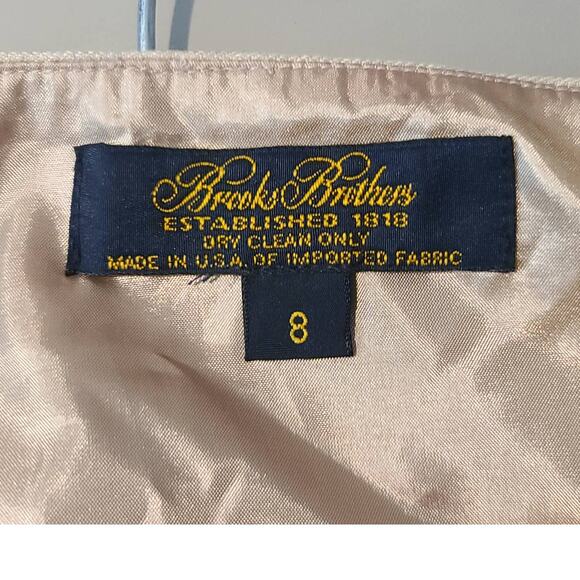 Brooks Brothers 100% linen camel tan pencil career skirt - 8 - Picture 3 of 5